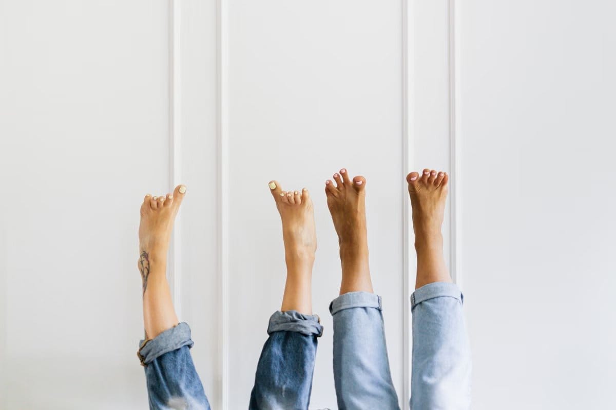 Deluxe pedicure with hot stone foot massage and warm paraffin wax at Flamingo House Nanaimo